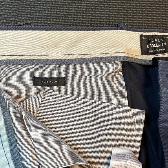JCrew navy blue mens cotton pants 31 x 30 slim - Picture 3 of 3